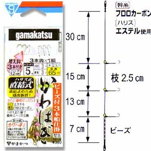 がまかつ（Gamakatsu） 船カワハギ直結式ハリス止め3本仕掛ビーズ仕掛 鈎5／ハリス3