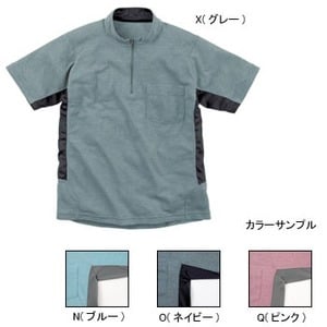 ムッシュ（MUSSHU） サラサラ素材＋メッシュの半袖ジップ付Tシャツ M's M Q（ピンク）