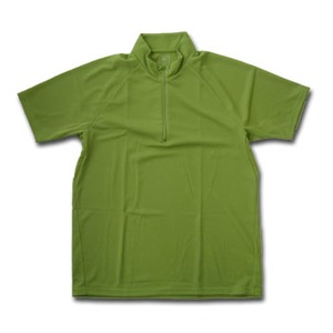 ミズノ（MIZUNO） マジックドライ・半袖ジップネックシャツ L 39（ライム）