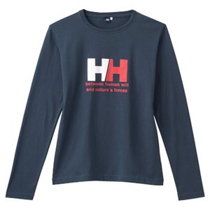 ヘリーハンセン HW39813 ヘリーハンセンロゴロングスリーブTシャツ Women's S DN（ディープネイビー）