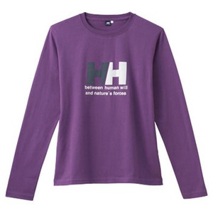 ヘリーハンセン HW39813 ヘリーハンセンロゴロングスリーブTシャツ Women's M P（パープル）