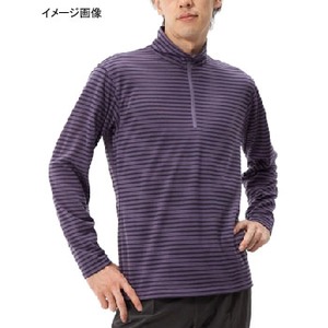 ミズノ（MIZUNO） ブレスサーモ・ボーダーニットジップネックシャツ Men’s L 69（バイオレット）