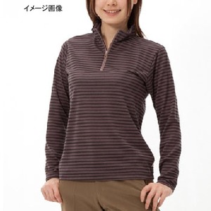 ミズノ（MIZUNO） ブレスサーモ・ボーダーニットジップネックシャツ Women's S 55（ブラウン）