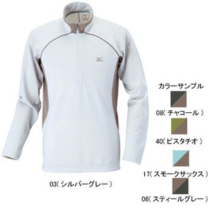 ミズノ（MIZUNO） ドライベクター・ライトインナー長袖ジップネックシャツ Men's M 06（スティールグレー）