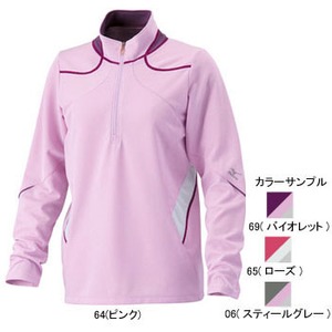 ミズノ（MIZUNO） ドライベクター・エアリーニット長袖ジップネックシャツ Women's M 06（スティールグレー）