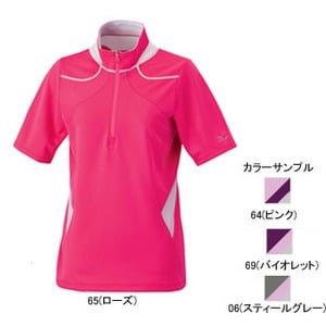 ミズノ（MIZUNO） ドライベクター・エアリーニット長袖ジップネックシャツ Women's S 06（スティールグレー）