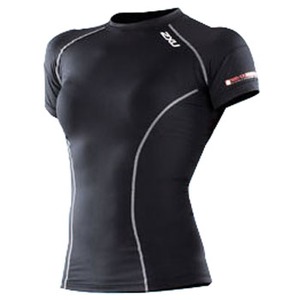 2XU（ツー・タイムズ・ユー） Compression S／S Top Women's XL Black×Black