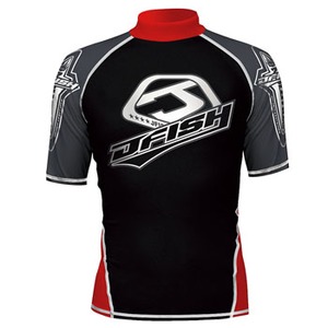 J-FISH エボリューションラッシュガード／半袖 Men's M BLACK×RED