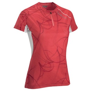 SALOMON（サロモン） トレイルランナー II 半袖ジップ テックTEE Women's M ペールチェリー×チェリーX×ホワイト