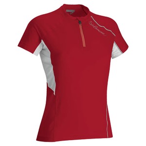 SALOMON（サロモン） トレイルランナー II 半袖ジップ テックTEE Women's M チェリーX×ホワイト