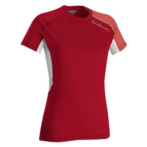 SALOMON（サロモン） トレイルランナー II 半袖 テックTEE Women's S チェリーX×ペールチェリー