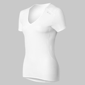 odlo（オドロ） キュービックトレンドショートスリーブVネックシャツ Women's XS ホワイト
