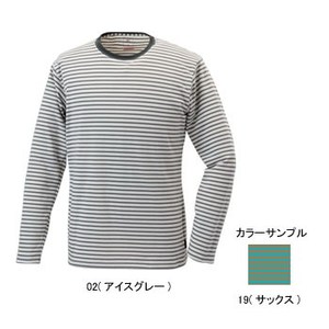 ミズノ（MIZUNO） ブレスサーモ ボーダーニット長袖Tシャツ Men's XL 19（サックス）