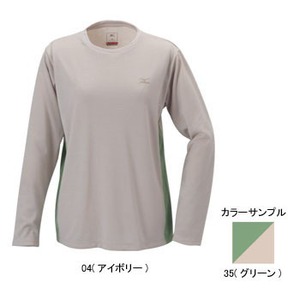 ミズノ（MIZUNO） ブレスサーモ ライトインナー長袖Tシャツ Women's L 35（グリーン）