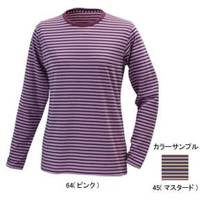 ミズノ（MIZUNO） ブレスサーモ ボーダーニット長袖Tシャツ Women's L 45（マスタード）