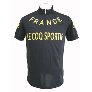 le coq sportif（ルコック） ジップアップ半袖シャツ S BLK（ブラック／マスタード）