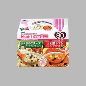 アサヒフードアンドヘルスケア リセットボディ 豆乳きのこチーズ&鶏トマトスープリゾット 5食