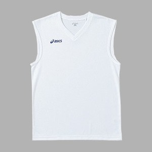 アシックス（asics） Jr.ノースリーブシャツ 120・0145（ホワイト×ブルー）