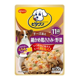 日本ペットフード ビタワンデリパック 11歳以上細かめ鶏ささみと野菜 チーズ添え 70g