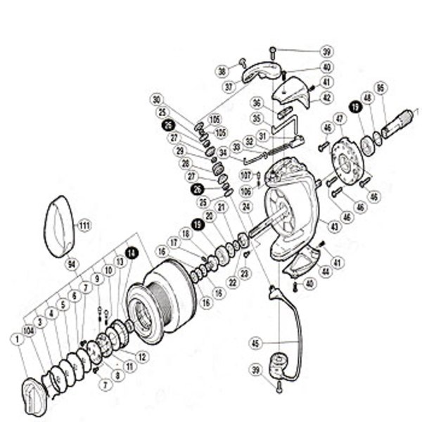 シマノ(SHIMANO) パーツ:02ツインパワー 6000PG ローラークラッチ組 No47 01621｜アウトドア用品・釣り具通販はナチュラム