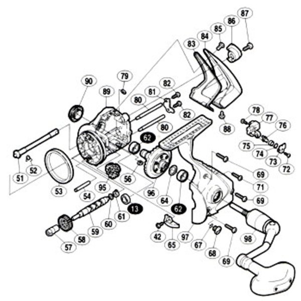 シマノ(SHIMANO) パーツ:02ツインパワー 4000PG 防水キャップ No90