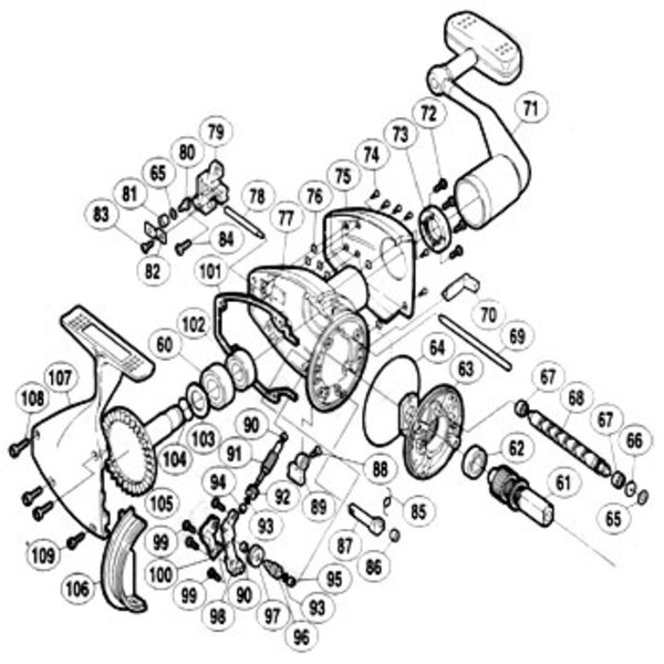 シマノ(SHIMANO) パーツ:スーパーエアロ チタン 左 ハンドル組 No71 01288 投げ専用その他パーツ