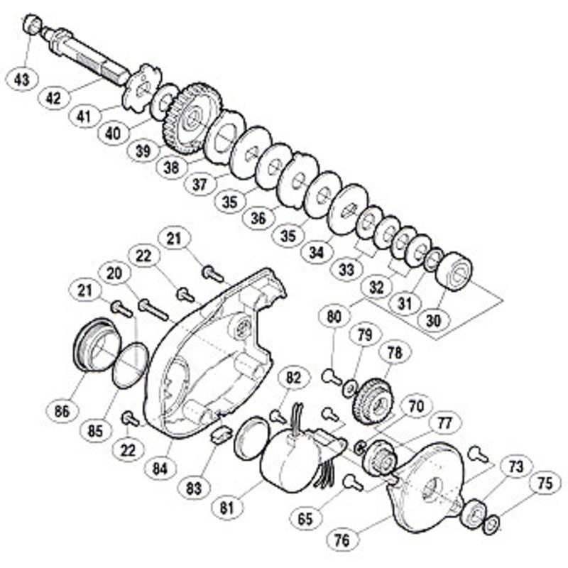 シマノ(SHIMANO) パーツ:96 デジタナSLS 小船 1000 メインギヤ軸用