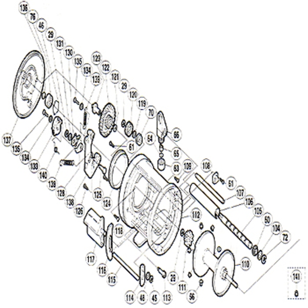 シマノ(SHIMANO) パーツ:カルカッタ 小船 1000 クロスギヤC座金(B)(部品No119)  01703｜アウトドア用品・釣り具通販はナチュラム