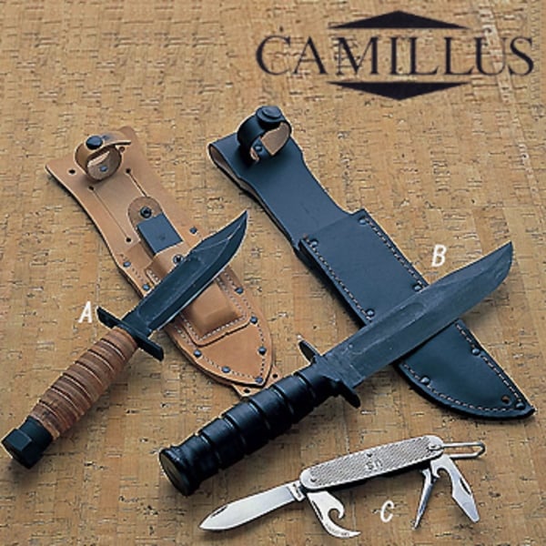 U.S. CAMILLUS カミラス ハンティングナイフ 革シース付き