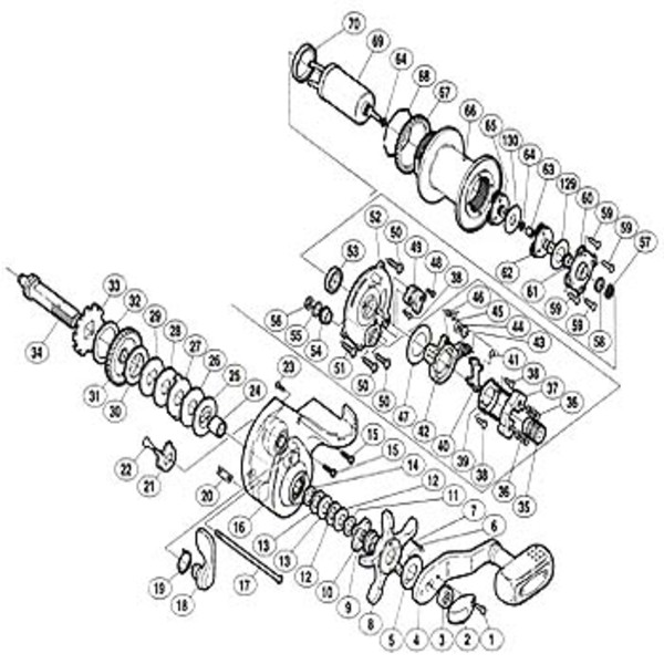 シマノ(SHIMANO) パーツ:02 電動丸 1000SP A-RB スタードラグ(部品No.008) 01596