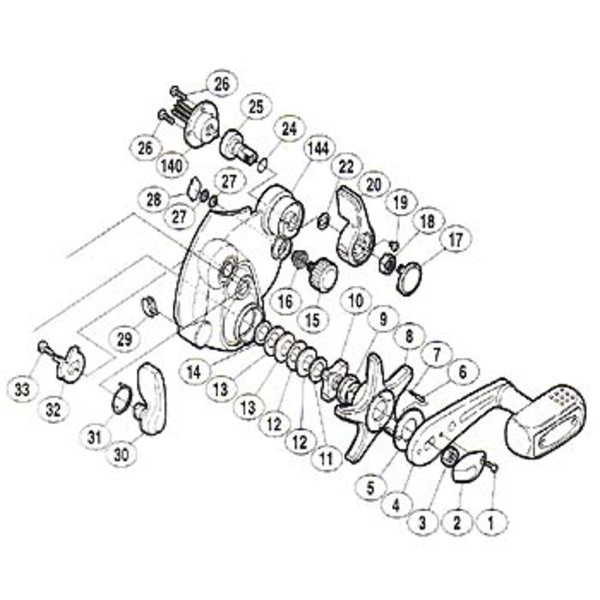 シマノ(SHIMANO) パーツ:04 電動丸 1000XT A-RB 本体A(部品No.144) 01871