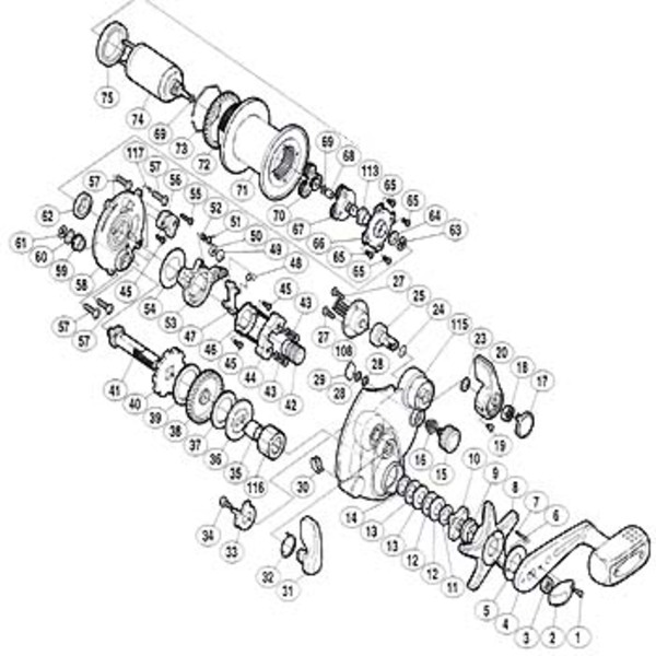 シマノ(SHIMANO) パーツ:04 電動丸 1000H A-RB モーター組(部品No.074) 01859