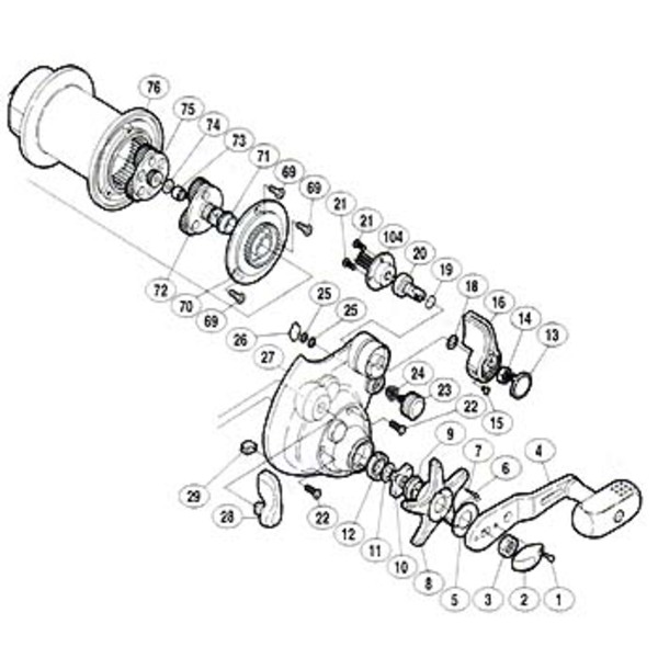 シマノ(SHIMANO) パーツ:05 電動丸 4000HP A-RB カウンターユニット組(部品No.104) 01929