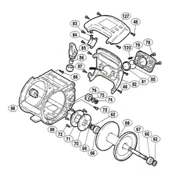 シマノ(SHIMANO) パーツ:99 デジタナSLSレバードラグ 4000XT レベルワインド受ケ(部品No.087) 01450