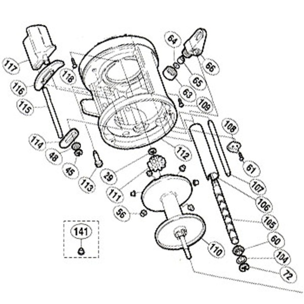 シマノ(SHIMANO) パーツ:カルカッタ 小船 1000 レベルワインド座金(部品No.064) 01066