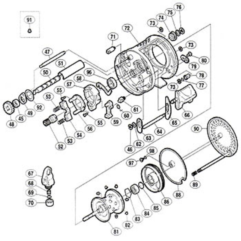 シマノ(SHIMANO) パーツ:01 カルカッタコンクエスト 51 ブレーキカラー イエロー 付属品 No091 01582