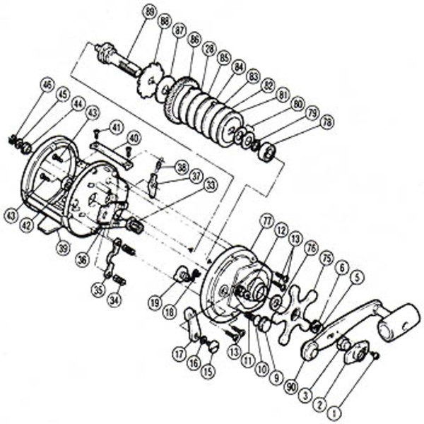 シマノ(SHIMANO) パーツ:チタノス・スピードマスター石鯛 GT3000 本体枠組(部品No.039)  00016｜アウトドア用品・釣り具通販はナチュラム