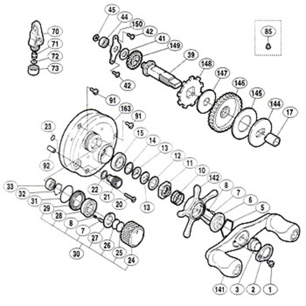 シマノ(SHIMANO) パーツ:01 カルカッタ コンクエスト 100 レベルワインド座金 No072 01565