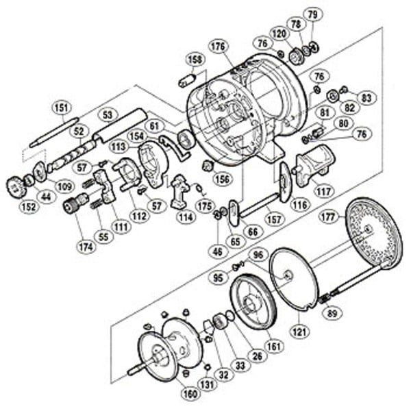 シマノ(SHIMANO) パーツ:01 カルカッタ コンクエスト 101 本体枠組 No176 01566 遠心ブレーキ用その他パーツ