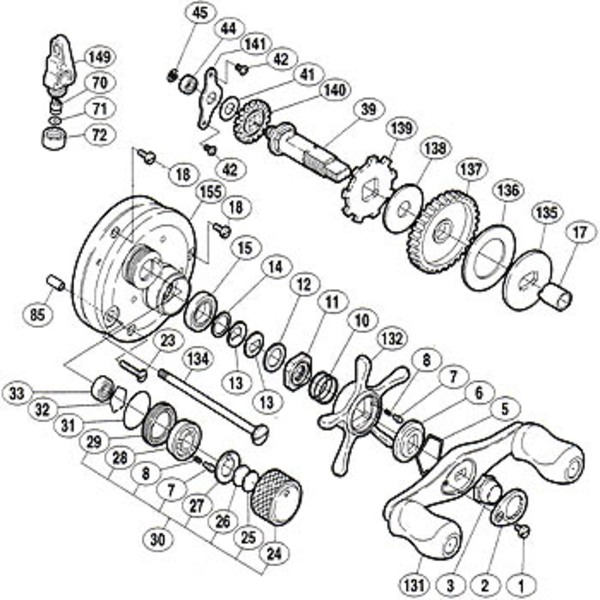 シマノ(SHIMANO) パーツ:04 カルカッタ コンクエスト 100DC A-RB ハンドル固定ナット No003 01865