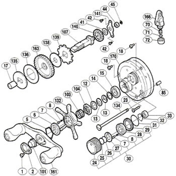 シマノ(SHIMANO) パーツ:04 カルカッタ コンクエスト 101DC A-RB