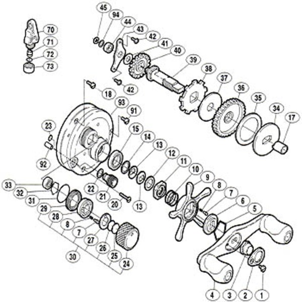 シマノ(SHIMANO) パーツ:00 カルカッタ コンクエスト 200 スタードラグベアリング No015 01503