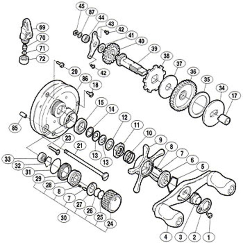 シマノ Shimano パーツ 03 カルカッタ コンクエスト 0dc A Rb ハンドル組 No004 アウトドア用品 釣り具通販はナチュラム