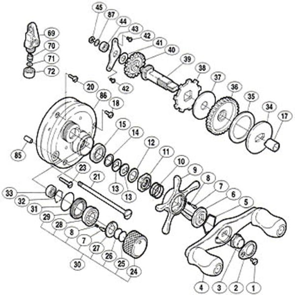 シマノ(SHIMANO) パーツ:03 カルカッタ コンクエスト 200DC A-RB レベルワインド組 No069 01750 遠心ブレーキ用その他パーツ