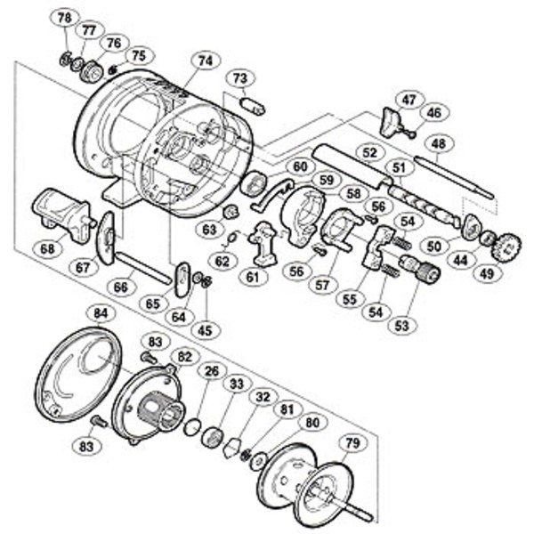 シマノ(SHIMANO) パーツ:03 カルカッタ コンクエスト 200DC A-RB 本体枠B受ケ組 No082 01750