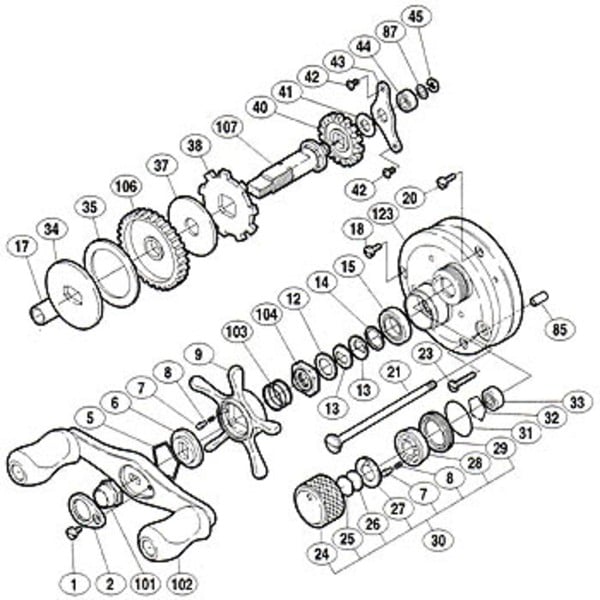 シマノ(SHIMANO) パーツ:03 カルカッタコンクエスト 201DC A-RB スプールドラグツマミ組 No030 01751 遠心ブレーキ用スプールパーツ