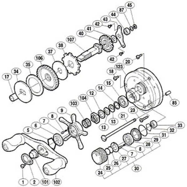 シマノ Shimano パーツ 03 カルカッタ コンクエスト 1dc A Rb ハンドル組 No102 アウトドア用品 釣り具通販はナチュラム