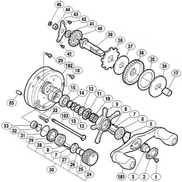 シマノ(SHIMANO) パーツ:05 カルカッタ コンクエスト 250DC A-RB スタードラグ No009  01876｜アウトドア用品・釣り具通販はナチュラム