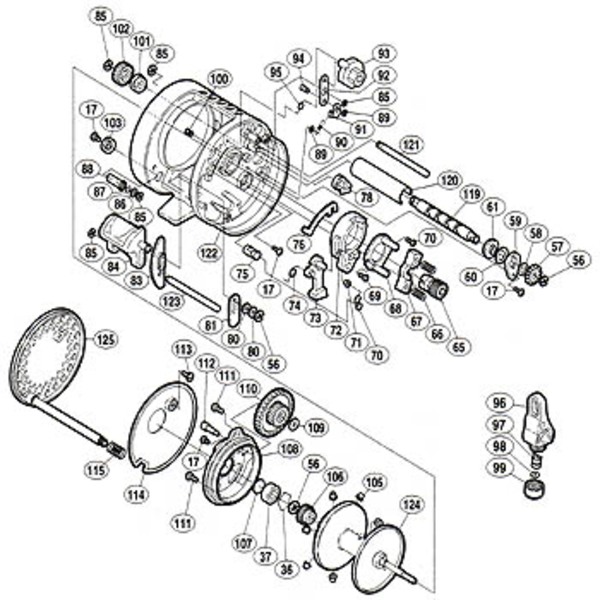 シマノ(SHIMANO) パーツ:01 カルカッタ コンクエスト 300 本体B No125 01573