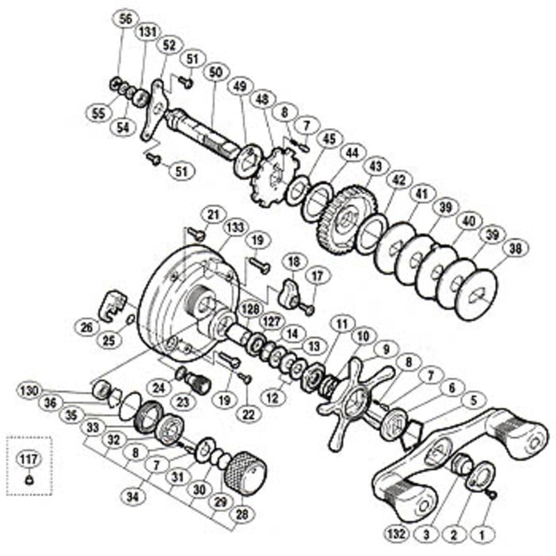 シマノ(SHIMANO) パーツ:01 カルカッタ コンクエスト 400 A-RB スプールドラグ座金 No030  01726｜アウトドア用品・釣り具通販はナチュラム